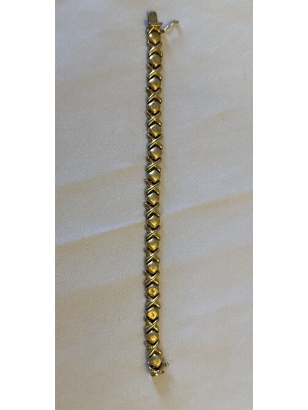 14K Yellow Gold XOXO Link Bracelet 7” 10.8g RC Signed Estate Jewelry